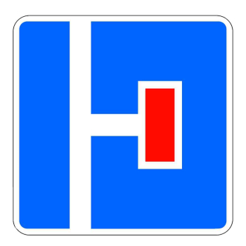 Знак 6.8.2 Тупик 700х700 мм тип А с инженерной пленкой